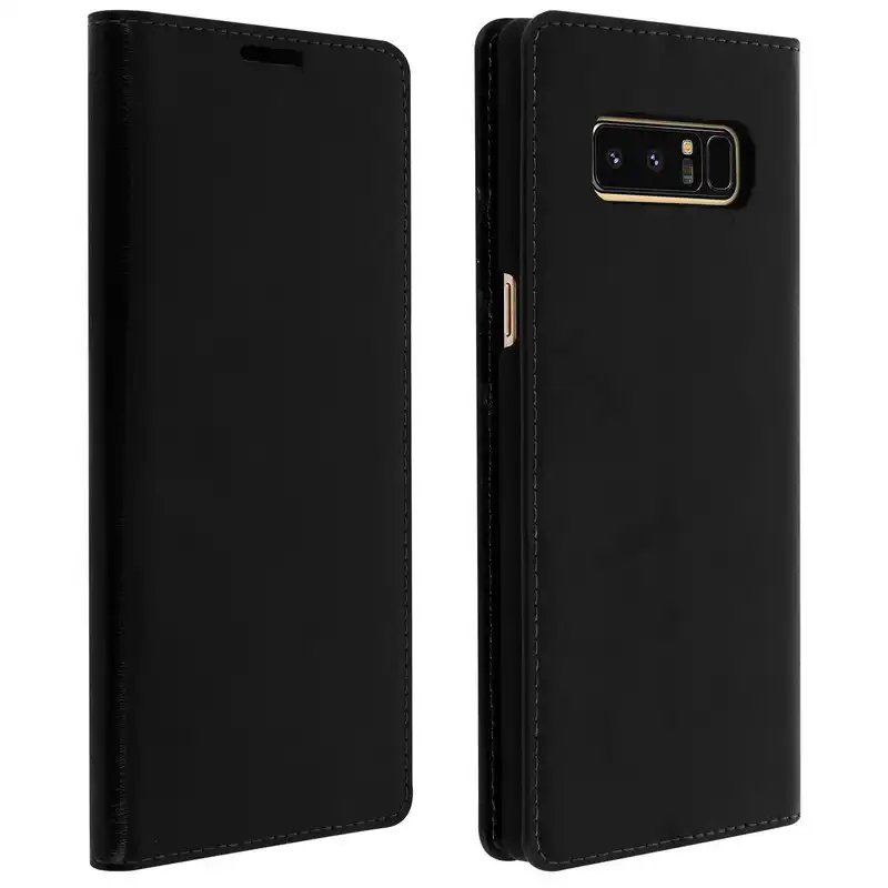Avizar Funda de Cuero Negra para Samsung Galaxy Note 8