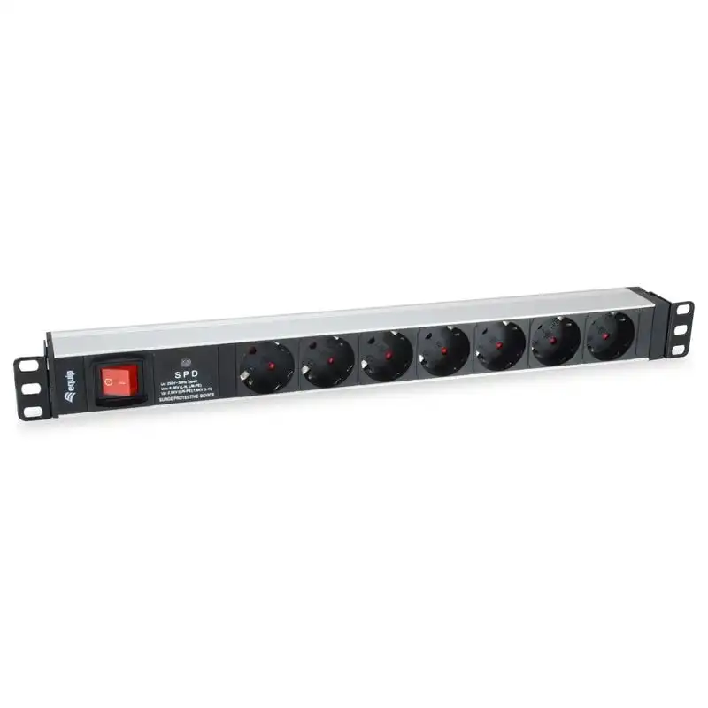 Equip Regleta Alimentación Rack 19" 1U 7x Schuko con Interruptor