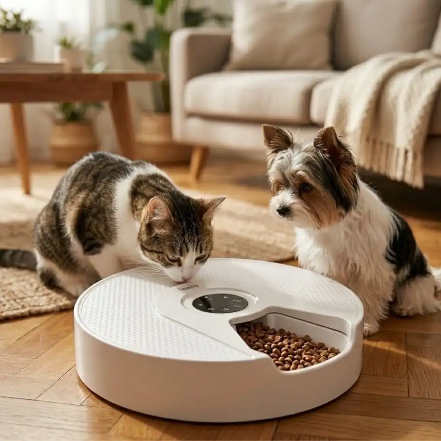Leeby Comedero Automático Programable Circular para perros y gatos - 32 cm - Leeby - Comparador de precios
