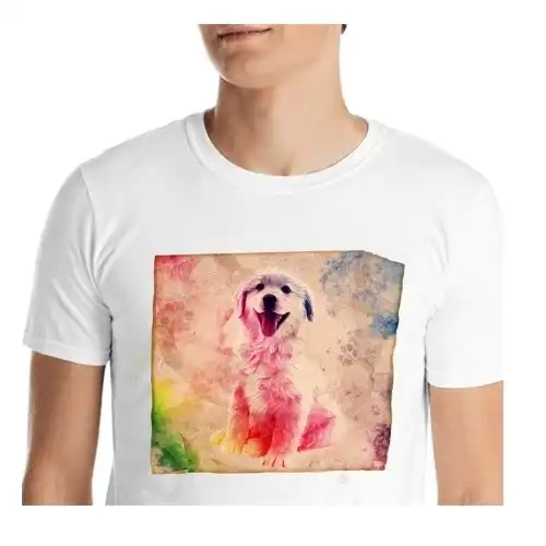 Mascochula camiseta hombre lienzo personalizada con tu mascota blanco