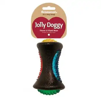 Para Perro Rosewood Jolly Doggy Hueso Luz Impacto 13cm