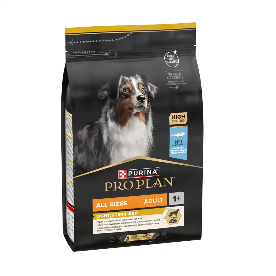 Pro Plan Adult All Sizes Light/Sterilised Pescado Blanco pienso para perros - Pro Plan - Comparador de precios