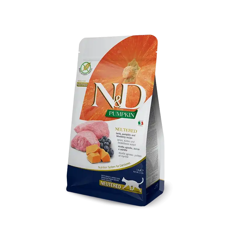 1,5Kg Farmina ND Pumpkin Neutered pienso para gatos de Cordero y  Arandano - Farmina - Comparador de precios