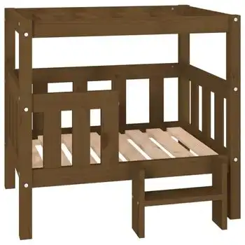 Cama Para Perros Madera Maciza Pino Marrón Miel 75,5x63,5x70 Cm Vidaxl