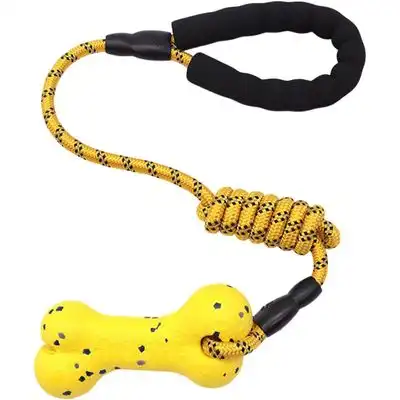 HausPets  de hueso con cuerda de 14,5 cm, para mordedores agresivos - Amarillo - HausPets - Comparador de precios