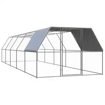 Jaula Gallinero De Exterior De Acero Galvanizado 3x10x2 M Vidaxl