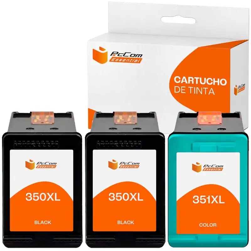 Pccom Essential Hp 350xl/351xl Cartucho Tinta Compatible Negro/tricolor Pack 3