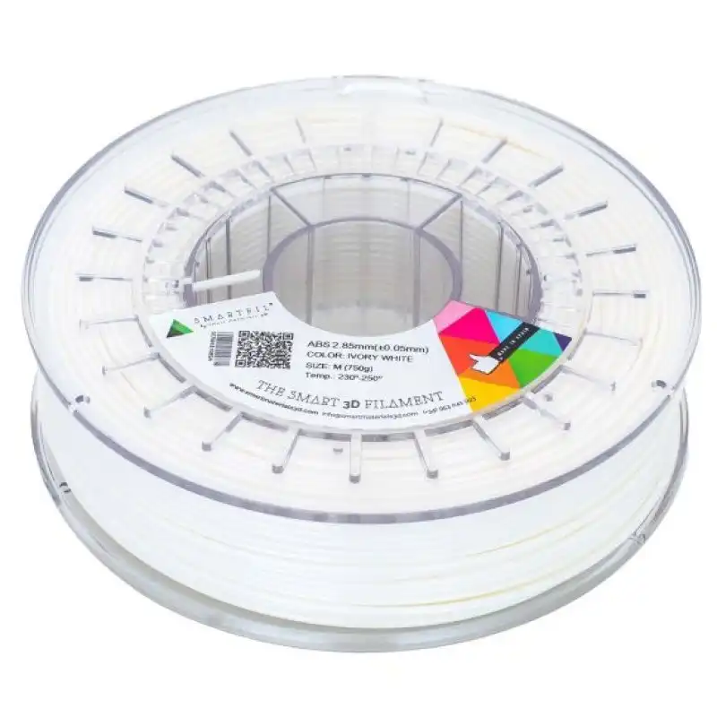 Smartfil ABS Filamento 3D Acabado Liso con Acetona 2.85mm 750g Ivory White
