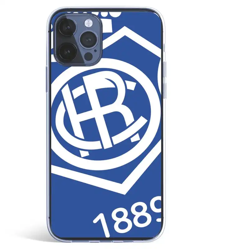 Funda Licencia Oficial Real Club Recreativo de Huelva Escudo Fondo Azul para iPhone 12 Pro Max