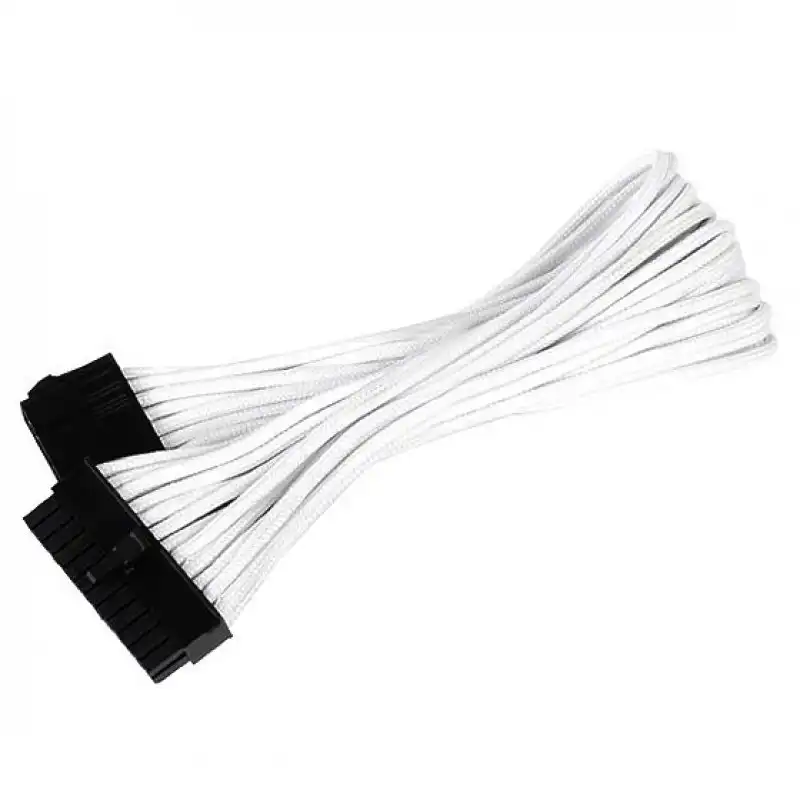 SilverStone PP07-MBW Cable Extensor de Alimentación 24 Pin Macho/Hembra 30cm Blanco