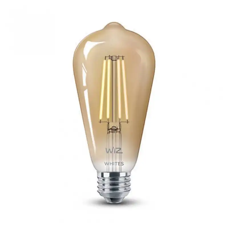 WIZ ST64 2x Bombilla LED E27 Wi-Fi Vintage Ámbar Blanco Cálido