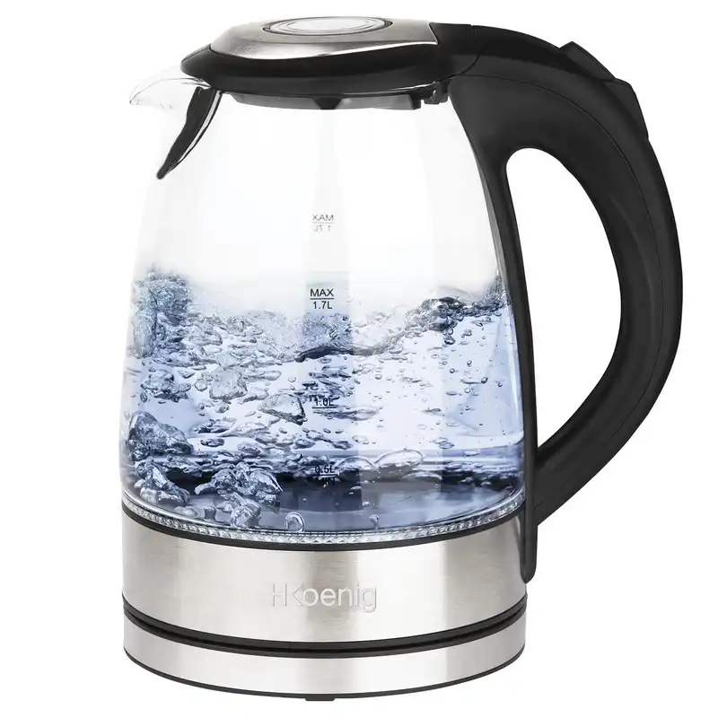 HKoenig BO28 Hervidor de Agua con LED 1.7L 2200W Acero Inoxidable/Negro