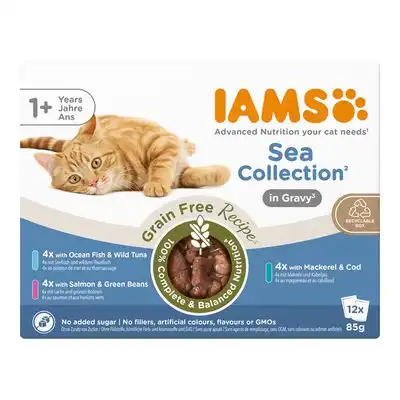 IAMS Advanced Nutrition Grain Free Sea Collection en salsa - 12 x 85 g - IAMS - Comparador de precios