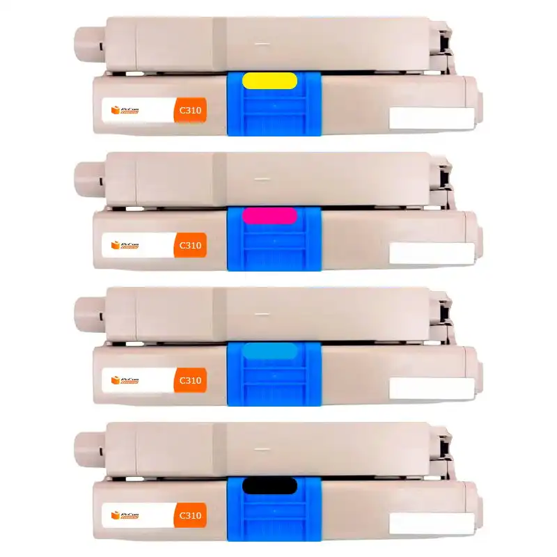 Pccom Essential Tóner Compatible con Oki C310/C510/MC351/MC361 Negro/Cian/Magenta/Amarillo Pack 4