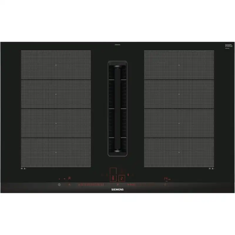 Siemens iQ700 EX875LX57E Placa de Inducción con Extractor Integrado 4 Zonas 80cm Negra