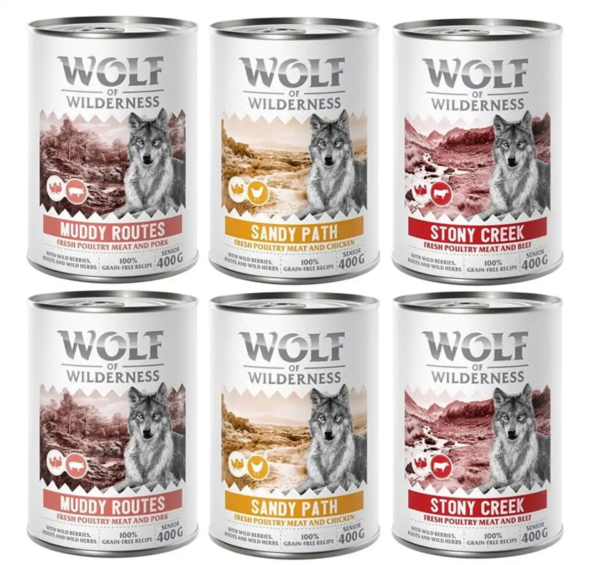 Wolf of Wilderness Expedition Senior 6 x 400 g - Pack mixto