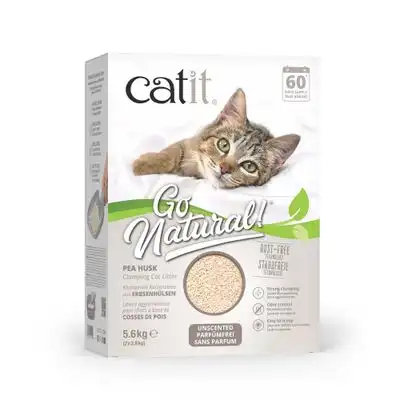 Arena Catit Go Natural de cáscaras de guisante, sin perfume para gatos - 5,6 kg (2 x 2,8 kg) - Catit - Comparador de precios