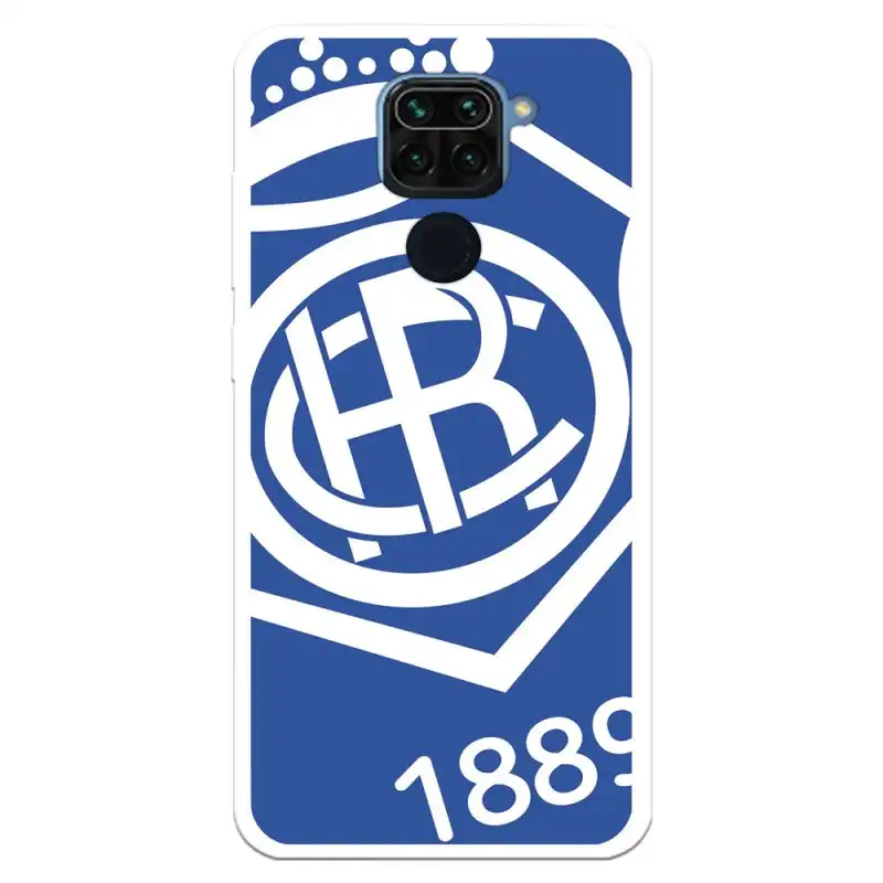 Funda Licencia Oficial Real Club Recreativo de Huelva Escudo Fondo Azul para Xiaomi Redmi Note 9