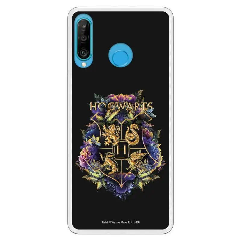 Funda Oficial de Harry Potter Hogwarts Floral para Huawei P30 Lite
