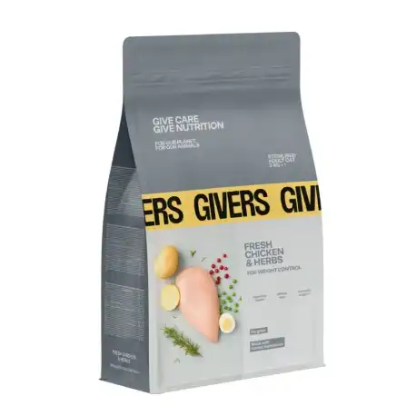 Givers Pienso Natural Para Gatos Esterilizados con Pollo y Hierbas, 1,5 Kg - Givers - Comparador de precios