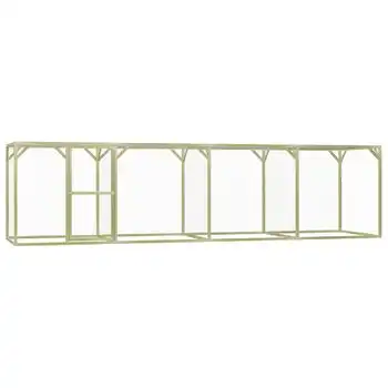 Jaula Gallinero Madera Impregnada Pino Y Acero 6x1,5x1,5 M Vidaxl