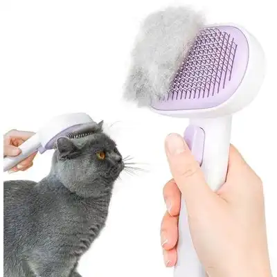 Pawffee Cepillo morado con autolimpieza de un toque y masaje suave gatos - 1 pieza - Pawffee - Comparador de precios