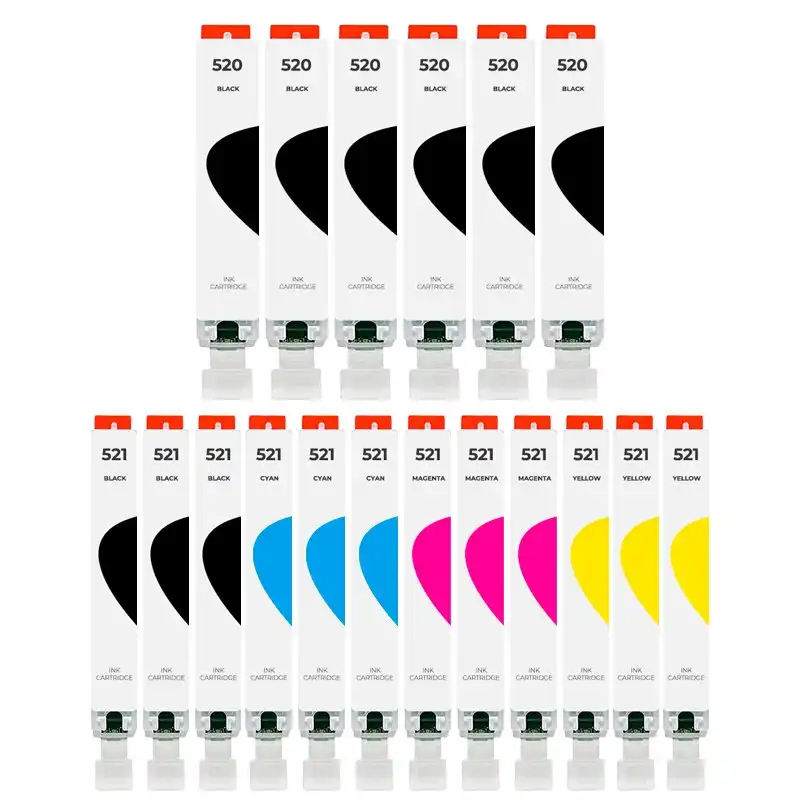 Pccom Essential Cartucho Tinta Compatible Canon PGI520/CLI521 Negro/Cian/Magenta/Amarillo Pack 18