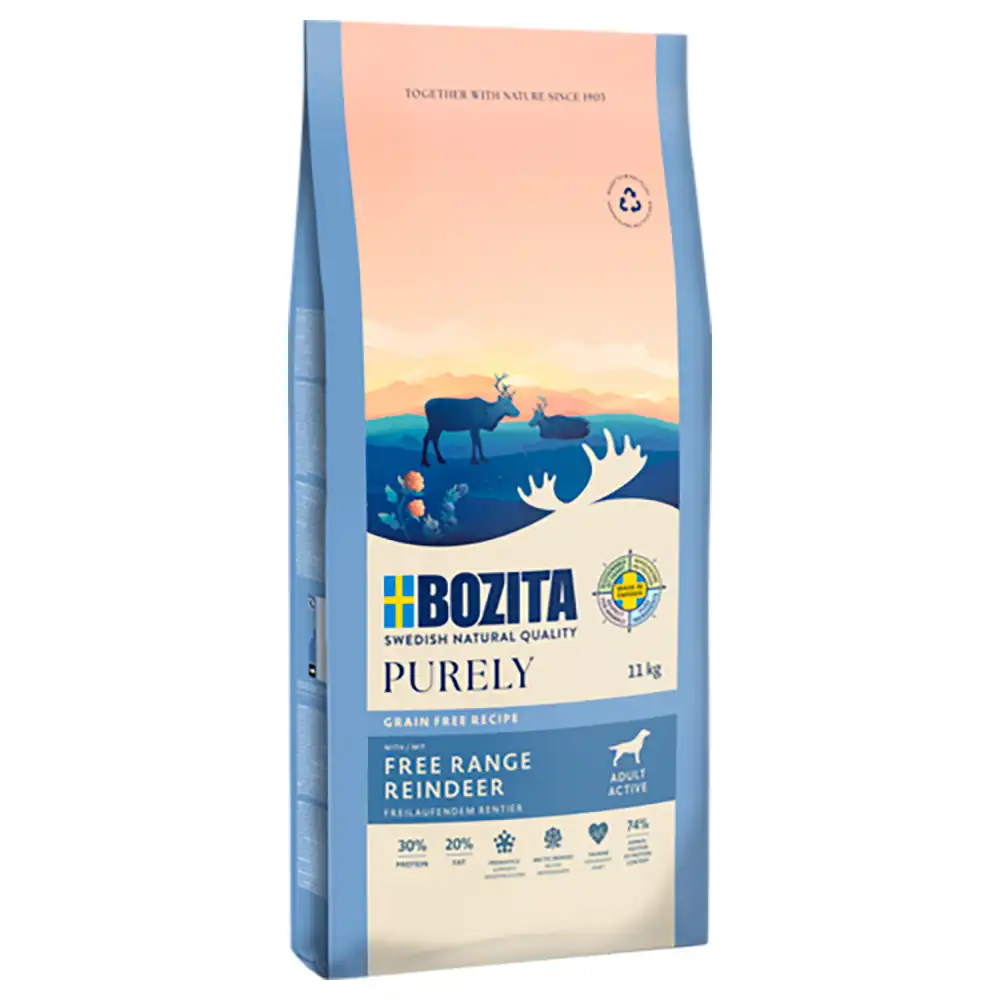 Bozita sin cereales con reno para perros - 11 kg