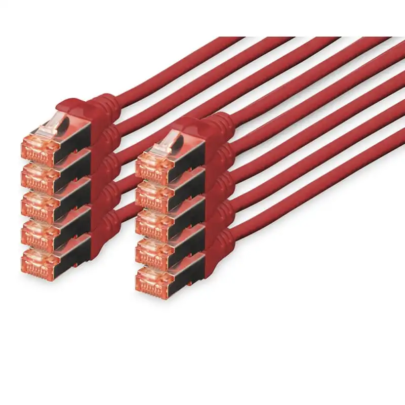 Digitus Cable de Red S-FTP Cat. 6 LSZH 0.5m Rojo 10 Unidades