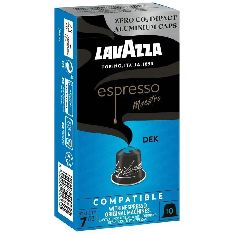 Lavazza Espresso Maestro Dek Descafeinado Cápsulas para Cafeteras Nespresso Caja de 10 Unidades