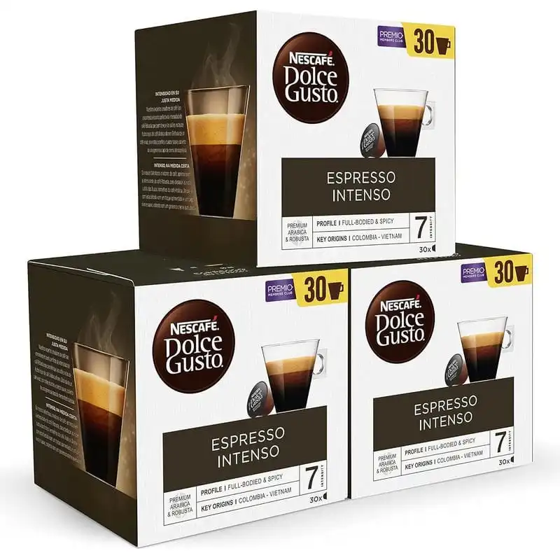 Nescafé Dolce Gusto Espresso Intenso Pack de 3 Cajas de 30 Cápsulas