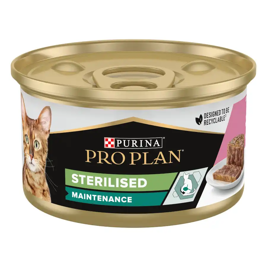 Pro Plan Sterilised Maintenance Terrina con atún y salmón para gatos