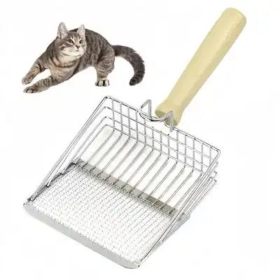 IntiMeg Pala metálica para arena de gatos con mango de madera - 1 pieza - IntiMeg - Comparador de precios
