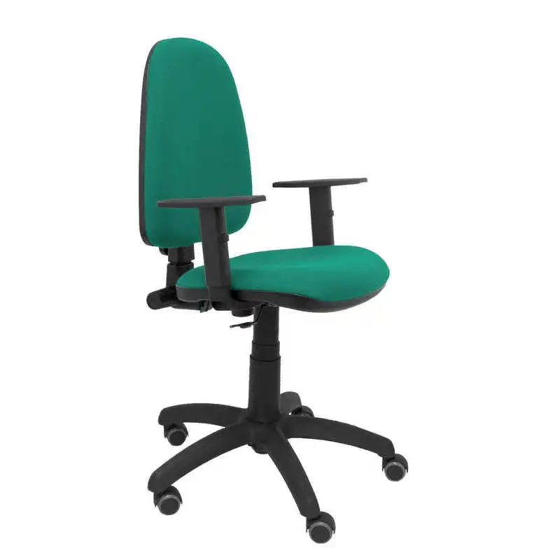 Piqueras y Crespo Ayna Bali Silla Oficina Brazos Regulables Ruedas de Parqué Verde Oscuro