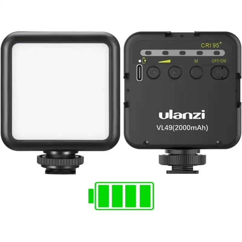 Ulanzi VL49 Iluminación Portátil para Vídeo y Fotografía 3 Zapatas Frías Recargable