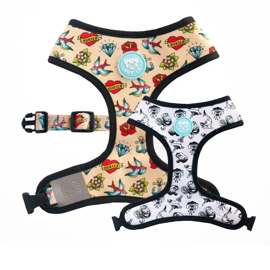 Dukier Arnés Reversible Estampado Tattoo para perros