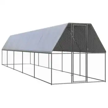 Jaula Gallinero De Exterior De Acero Galvanizado 2x10x2 M Vidaxl