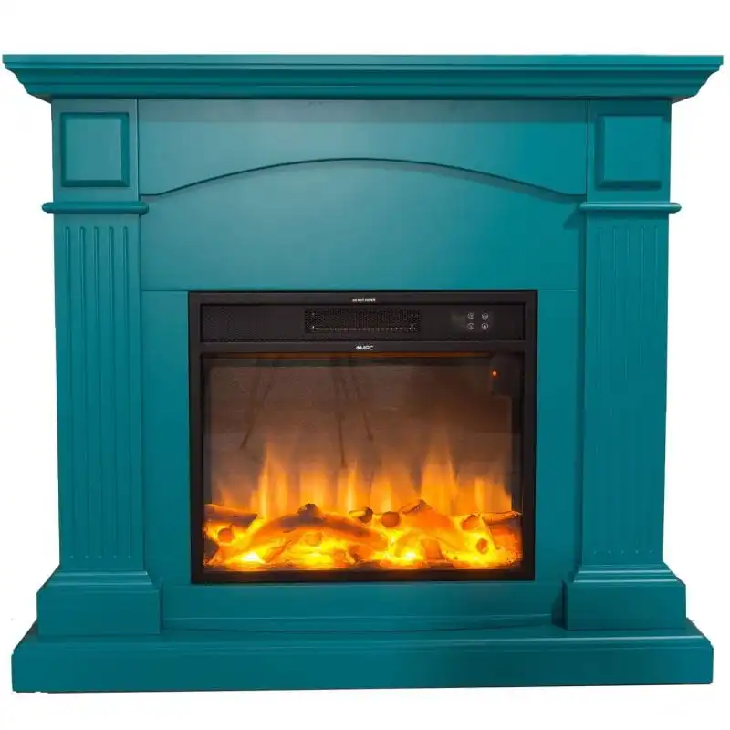 MPC Camino Cetona Chimenea Eléctrica de Suelo 1500W Turquesa