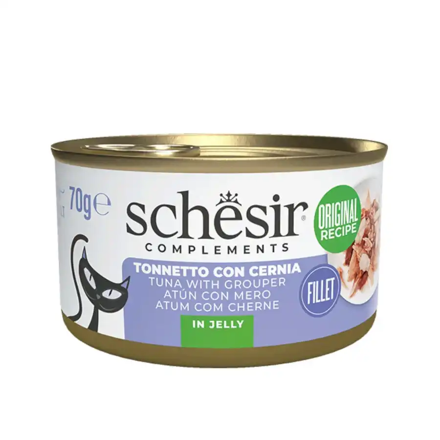 0.07 KG Schesir Atún con Mero en Gelatina lata para gatos - Schesir - Comparador de precios