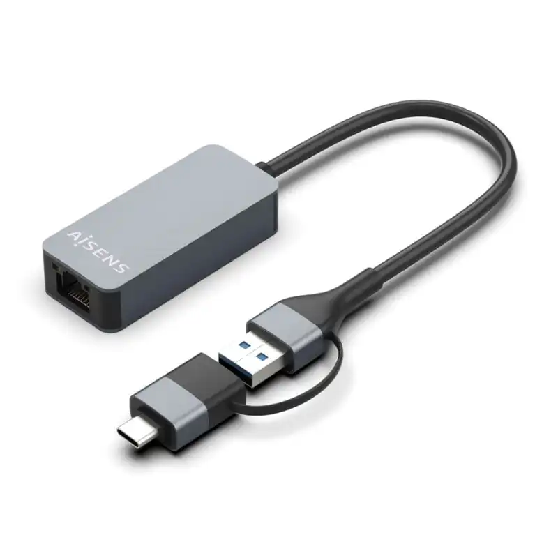 Aisens A109-0710 Adaptador USB 3.2 Gen1/RJ45 2500Mbps 15cm Gris