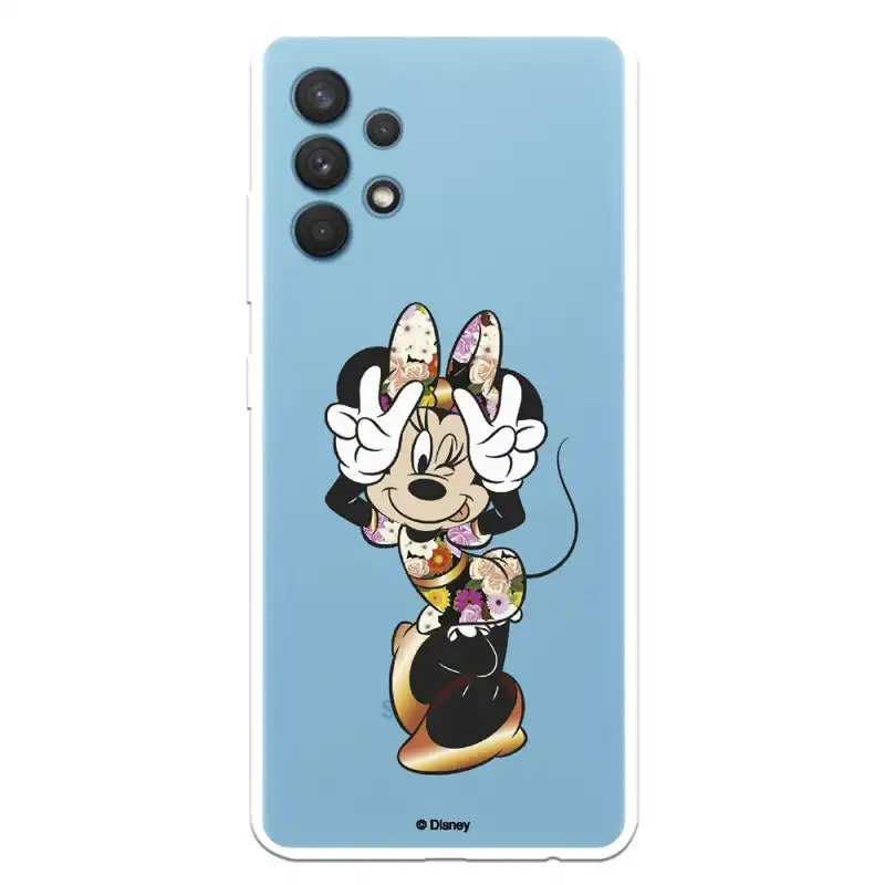 Funda Oficial de Disney Minnie Posando Azul para Samsung Galaxy A32 4G