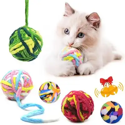 IntiMeg 4 bolas de lana de colores para gatos - 5 cm Cuatro piezas - IntiMeg - Comparador de precios