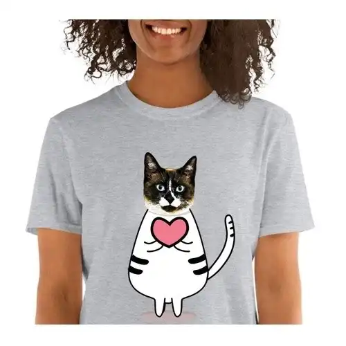 Mascochula camiseta mujer enamorao personalizada con tu mascota gris