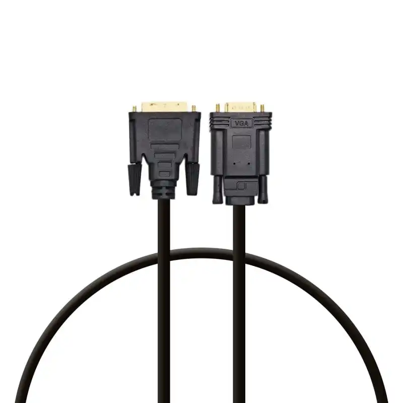 PcCom Essential Cable DVI-D 24+1 a VGA Macho a Macho 1.8m Negro