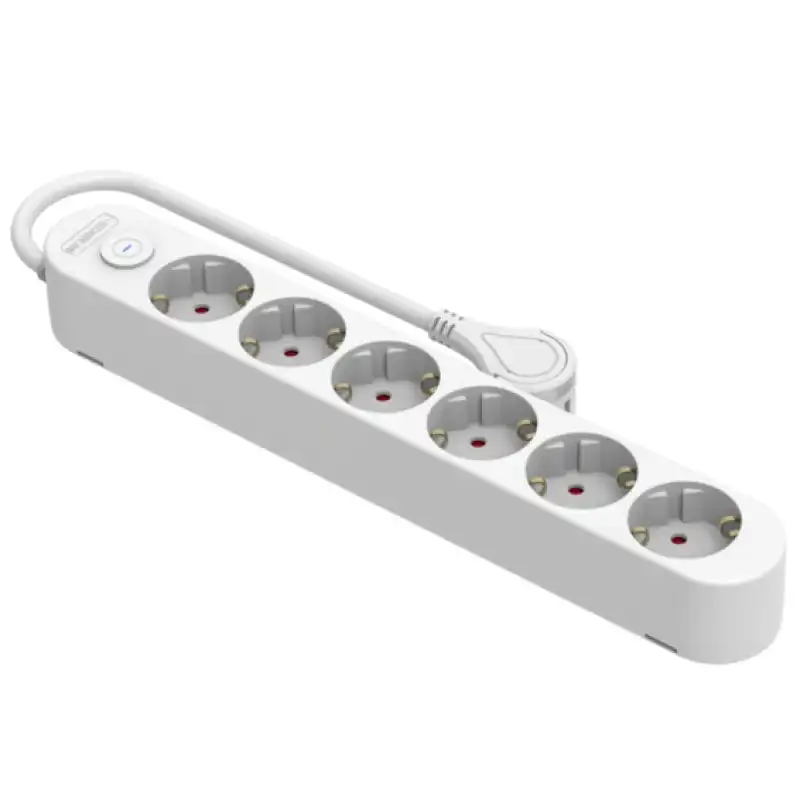 Silver Electronics Base Eléctrica Multienchufe Protek Plus Con 6 Tomas