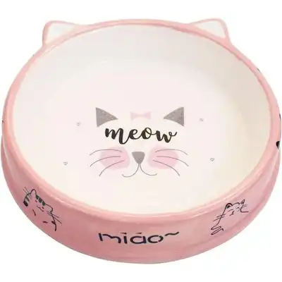 UAMLY Cuenco de cerámica poco profundo para gatos - 1 pieza rosa - Uamly - Comparador de precios