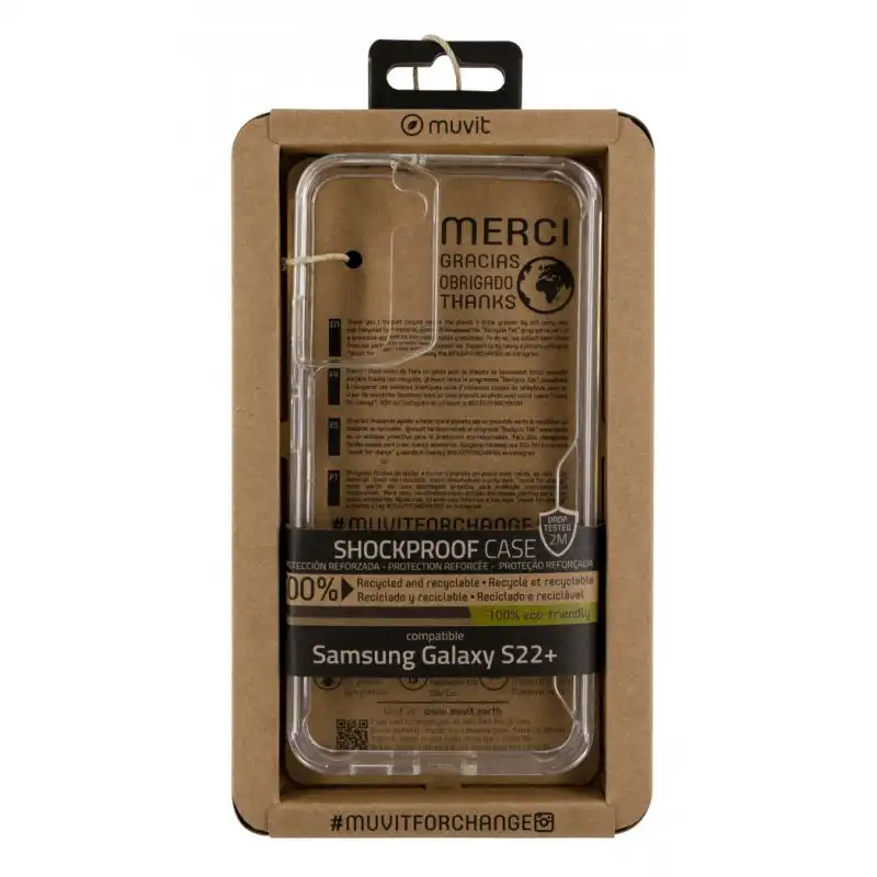 Muvit for Change Funda Shockproof 2m Transparente para Samsung Galaxy S22 Plus 5G