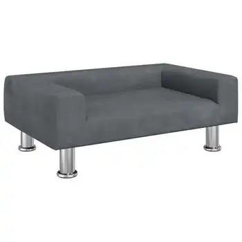 Cama Para Perros De Terciopelo Gris Oscuro 70x45x26,5 Cm Vidaxl