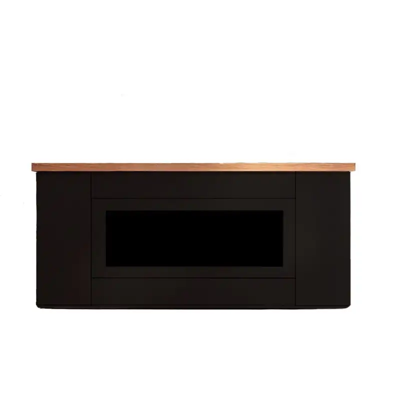 Desio 108 Negro Chimenea Electrica Gabinete Área De Entrada