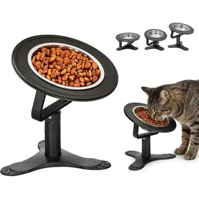 HausPets Comedero gato elevado 15° 3 alturas – Negro - Negro - HausPets - Comparador de precios